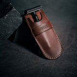 Rasoir de sureté zéro déchet et son étuis en cuir Fabriqué en France Bivouak